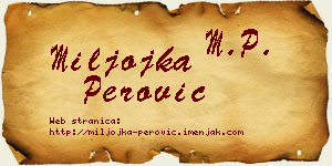 Miljojka Perović vizit kartica